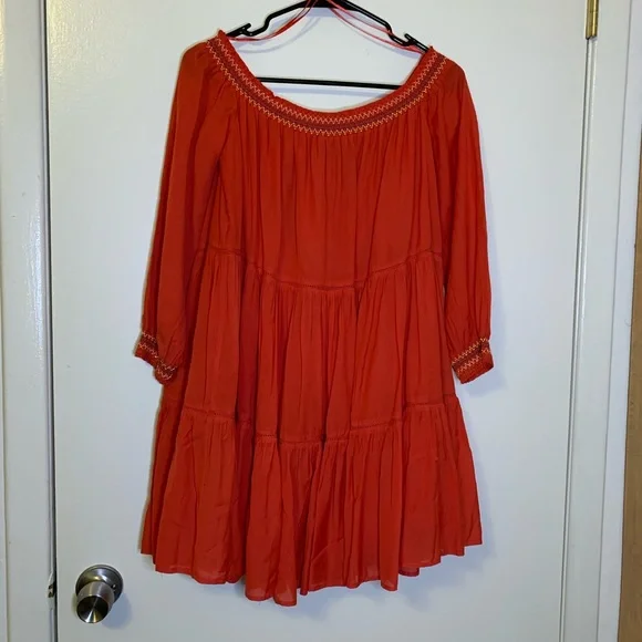Free People red off the shoulder mini dress - Picture 7 of 7